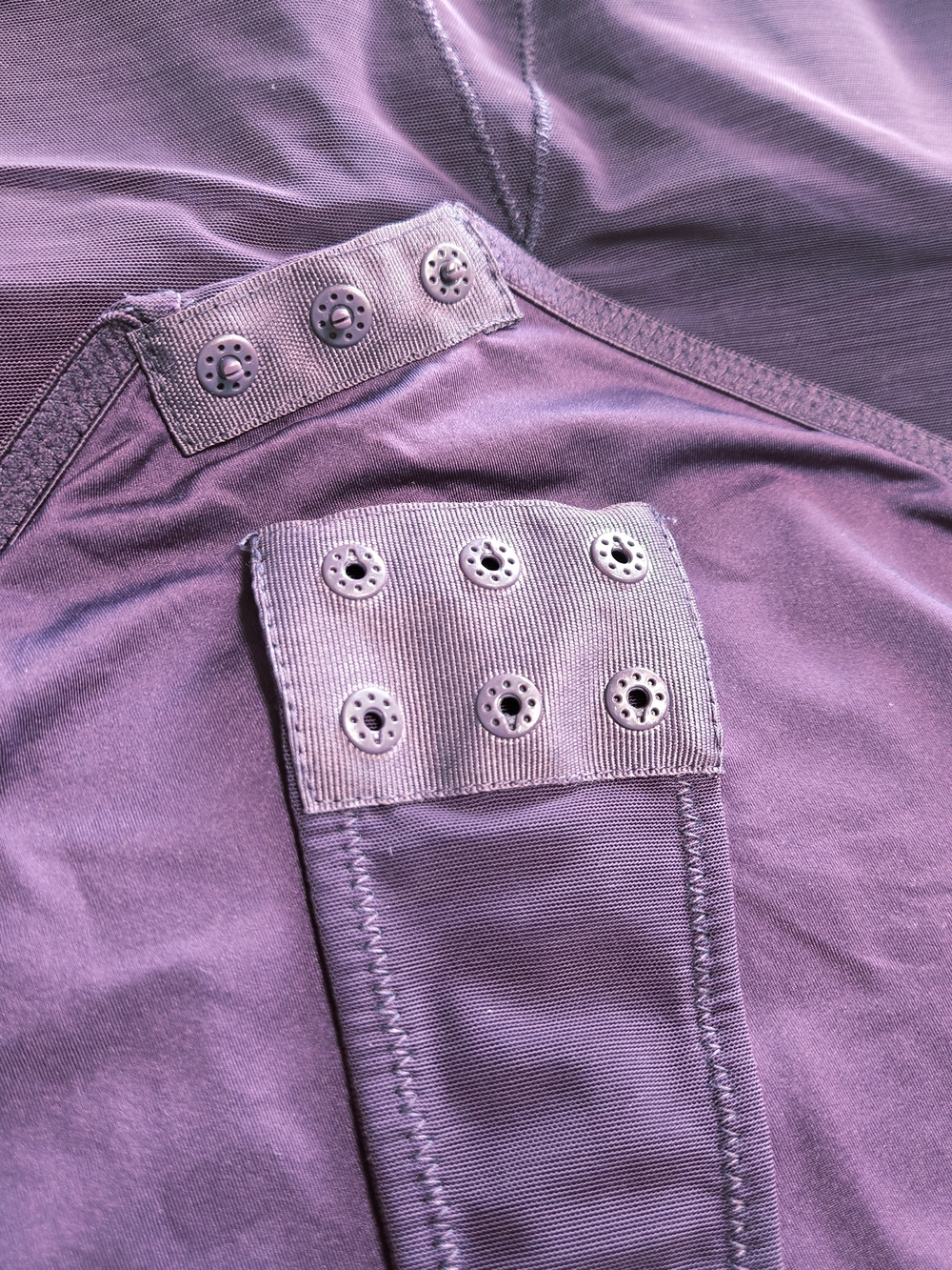 Popilush Dark Purple Mesh Illusion Long Sleeve Bodysuit | Size S - Picture 6 of 10